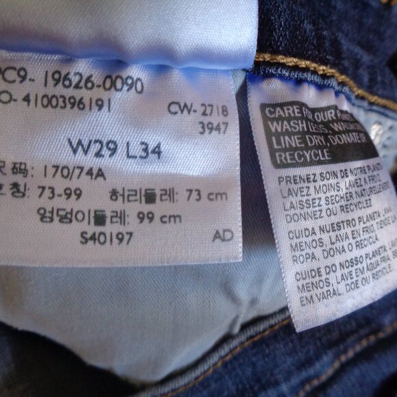 Levi Strauss 311 Shaping Skinny Blue Jeans Denim 29 x 34 Levi's - Picture 7 of 8